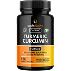 Organic Turmeric Curcumin 2130mg with Black Pepper & Ginger | 120 Vegan Turmeric Capsules High Strength | Supports Joints | Immune System Support | Soil Association Certified Organic | UK Made