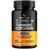 Organic Turmeric Curcumin 2130mg with Black Pepper &amp; Ginger | 120 Vegan Turmeric Capsules High Strength | Supports Joints | Immune System Support | Soil Association Certified Organic | UK Made