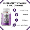 Elderberry Vitamin C & Zinc + Iron Gummy 1000 IU – 60 Vegetarian Multivitamin Chewable Gummies for Kids & Adults | for Skin & Immune System Booster| Nutrition | UK Made | Mixed Berry Flavour