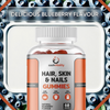 Hair, Skin, Nails Gummies | 60 Count | Natural Blueberry Flavour | Biotin, Vitamins A, C, E, B6, Zinc, Selenium | Health & Beauty Support | Vegan-Friendly | Sash Vitality