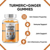 Turmeric and Ginger Gummies - 60 Vegetarian Gummies - High Potency Antioxidant & Absorption – Anti-Inflammatory - Joint Health Support - Helps Pain Relief - UK - Sash Vitality (Natural Orange Flavour)