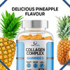 Collagen Complex Gummies - 60 Vegetarian Gummies with Vitamin C, Vitamin E, Vitamin A - Pineapple Flavour for Men and Women - Sash Vitality - supports bone/skin/teeth/nail health - Joint Health - Gut Health