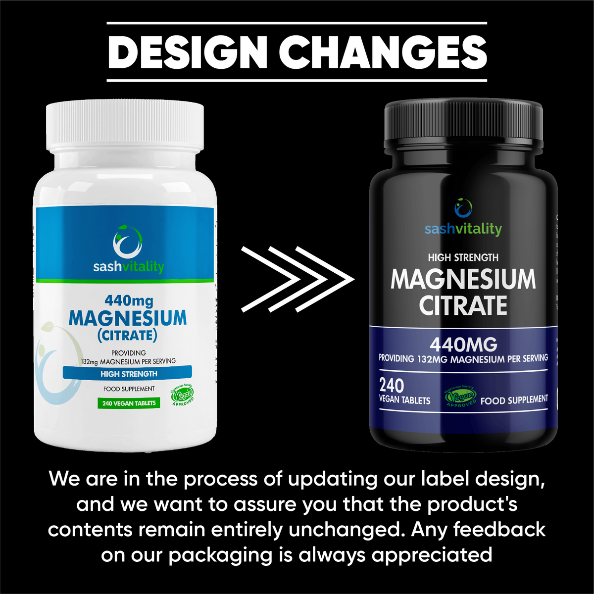 Magnesium Citrate - 240 High Strength Vegan Tablets (4 Months Supply) – Magnesium Supporting Restless Leg Syndrome Relief (RLS) & Leg Cramps - 440mg Elemental Magnesium Per Serving – UK Made