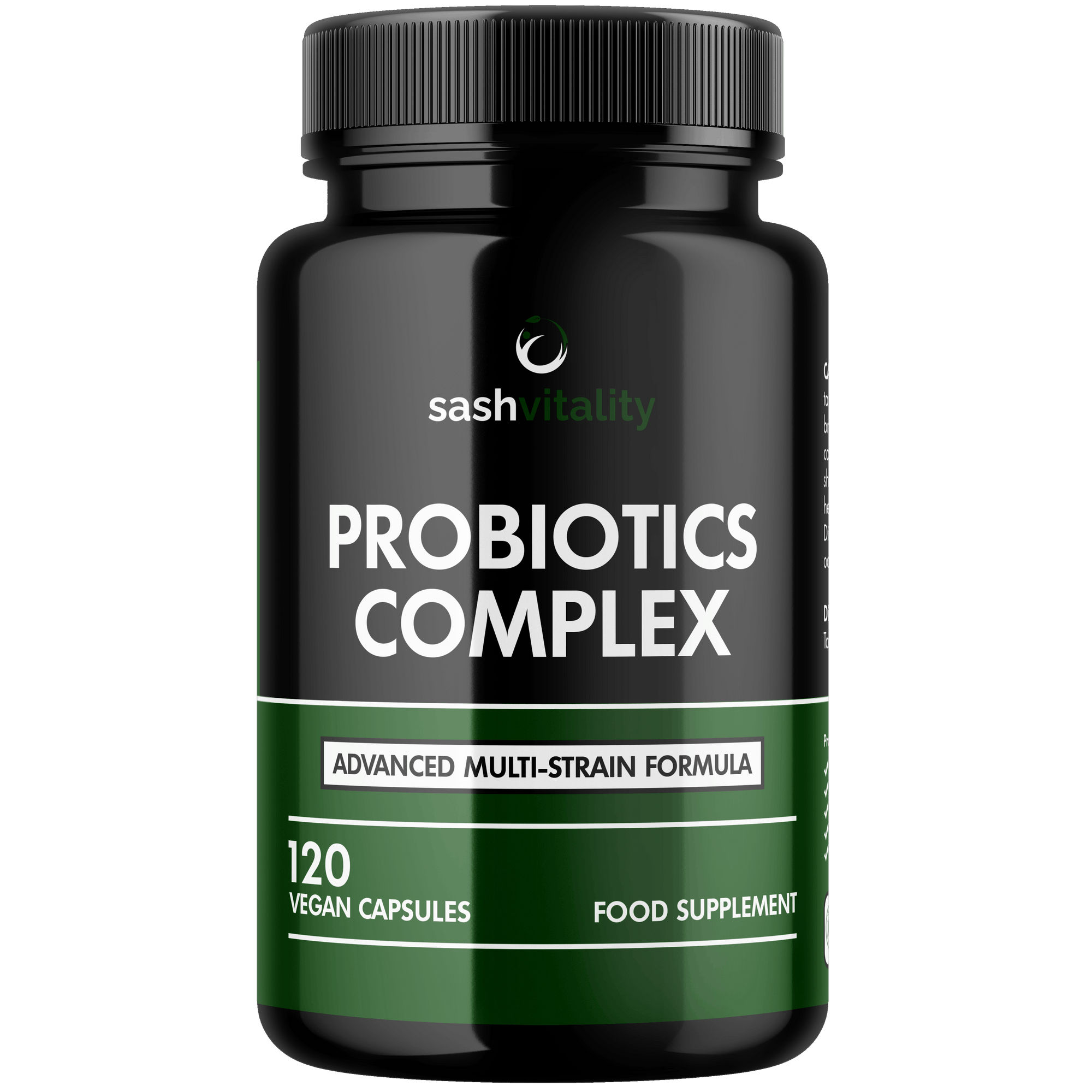 Probiotics Complex Probiotics for Adults - 120 Vegetarian Capsules - Advanced Multi-Strain - Prebiotic Inulin - Active Strains Lactobacillus Acidophilus & Bifidobacterium - UK Made Sash Vitality
