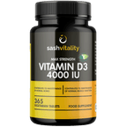 Vitamin D 4000 IU – 365 Vegetarian D3 Easy Swallow Micro Tablets | Highest Strength Cholecalciferol VIT D3 - Vegetarian Certified - UK Made Sash Vitality | Support Mood | Supports Bone Health