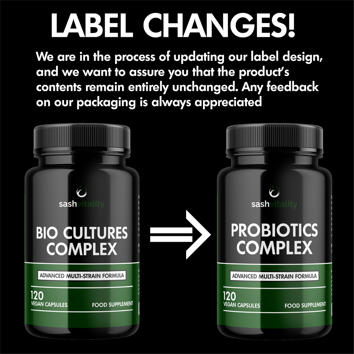 Probiotics Complex Probiotics for Adults - 120 Vegetarian Capsules - Advanced Multi-Strain - Prebiotic Inulin - Active Strains Lactobacillus Acidophilus & Bifidobacterium - UK Made Sash Vitality